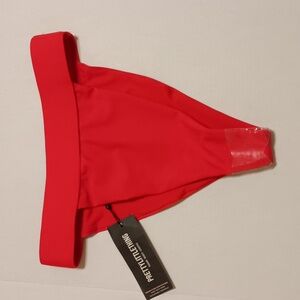PrettyLittleThing Womens Red High Leg Cheeky Bikini Bottom Sz 4